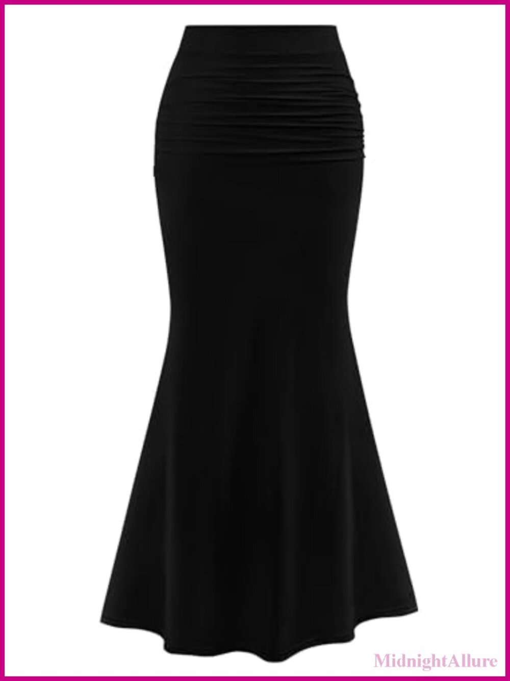 Mermaid Fishtail Maxi Skirt High Waist Ruched Mesh Bodycon Women